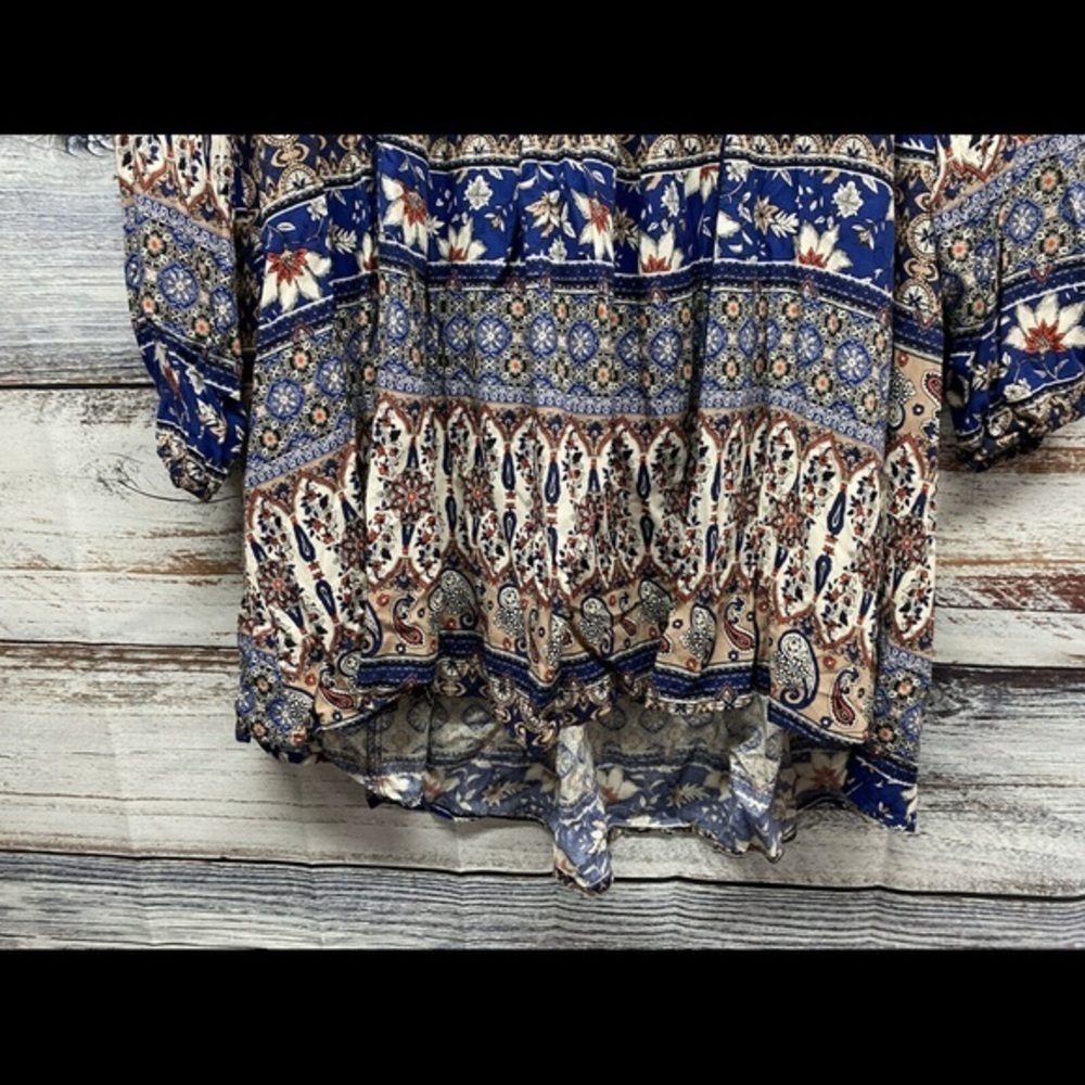 Altar'd State Womens Boho Long Sleeve Dress Top Floral Small Rayon V Neck - Picture 6 of 7